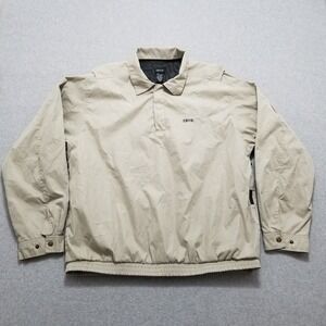 Izod Jacket Mens XL‎ Ivory Pockets Snap Outdoor Windbreaker Lightweight